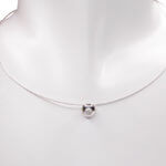 Wit gouden spang collier met diamanten hanger