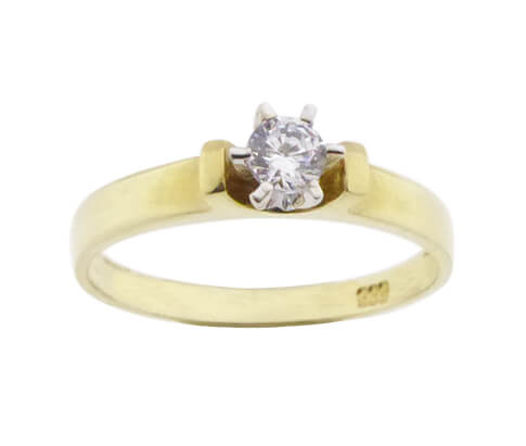 14 karaat bicolor zirkonia ring