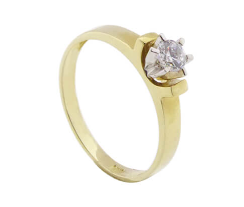 14 karaat bicolor zirkonia ring