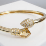 18 karaat gouden citrien en diamant armband