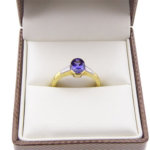 18 karaat gouden ring met tanzaniet en diamanten