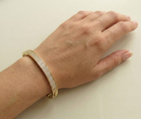 Geel gouden zirkonia slavenarmband