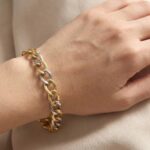 14 karaat bicolor gourmette schakelarmband