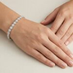 14 karaat zirkonia wit gouden armband