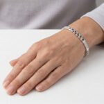 Wit gouden Christian slavenarmband met zirkonia