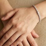 Wit gouden tennisarmband met zirkonia