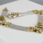 Christian bicolor gouden flexibele armband