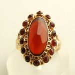 Geel gouden carneool ring