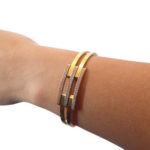 Gouden Christian slavenarmband met zirkonia