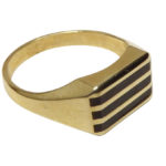 Gouden Christian zegelring met onyx