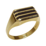 Gouden Christian zegelring met onyx