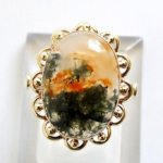 Gouden mos agaat ring