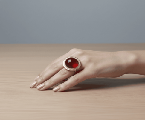 Geel gouden agaat ring