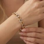 14 karaat bicolor gourmette schakelarmband