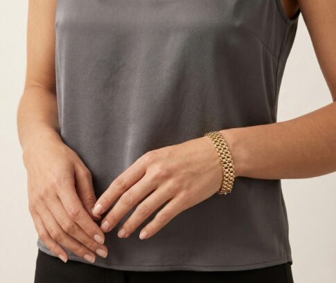 Geel gouden 14 karaat schakelarmband