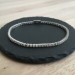 Wit gouden tennisarmband met zirkonia