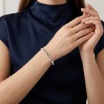 Wit gouden Christian slavenarmband met zirkonia