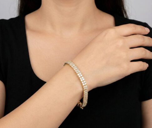 Gouden Christian armband met zirkonia