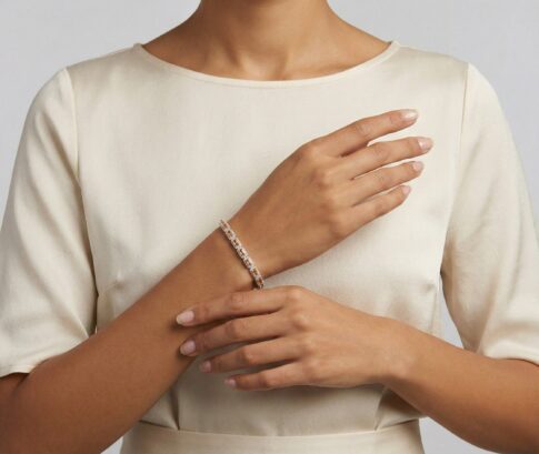 14 karaat gouden armband met zirkonia en citrien