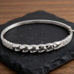 Wit gouden Christian slavenarmband met zirkonia