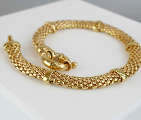 14 karaat gouden geweven armband