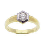 Christian bicolor gouden ring met briljant