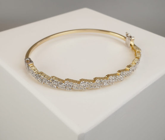 Geel gouden zirkonia schakelarmband