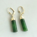 Gouden oorhangers met jade