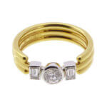 Gouden ring met diamant en briljant