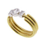 Gouden ring met diamant en briljant