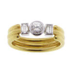 Gouden ring met diamant en briljant