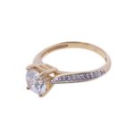 Rose gouden solitaire ring met Swarovski zirconia
