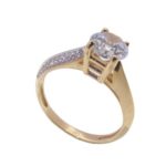 Rose gouden solitaire ring met Swarovski zirconia