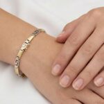 Gouden bicolor schakelarmband