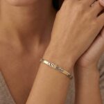 Gouden bicolor schakelarmband
