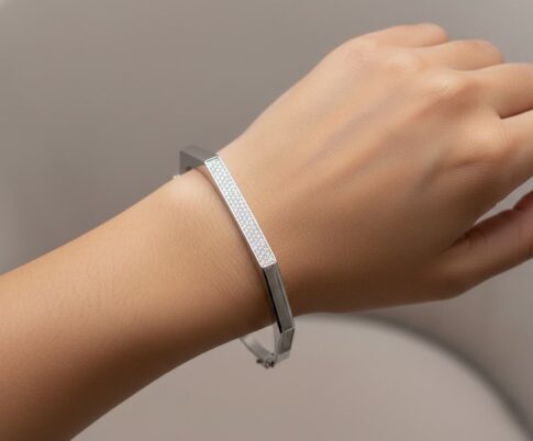 14 karaat wit gouden armband