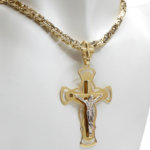 Bicolor gouden Jezus kruis