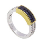 Gouden Christian ring met saffier en diamant