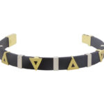 Rubberen en bicolor gouden armband