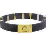 Rubberen en bicolor gouden armband