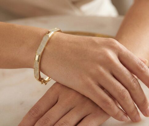 Geel gouden zirkonia armband