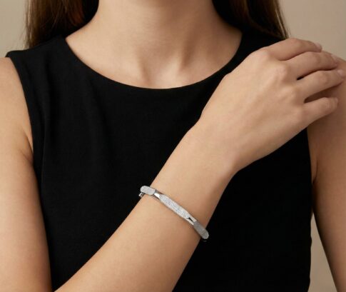 Wit gouden 14 karaat armband