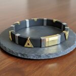 Rubberen en bicolor gouden armband