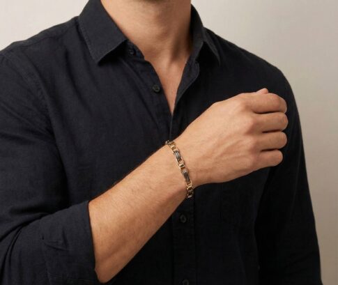 14 karaat massieve bicolor armband