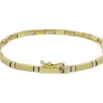 Christian gouden schakelarmband bicolor