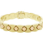 Geel gouden armband met rose bolletjes