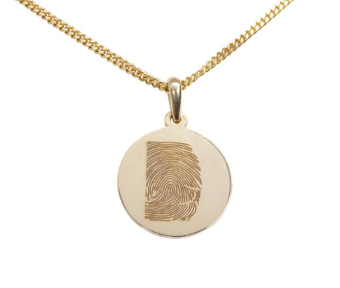 Geel gouden fingerprint hanger