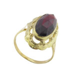 Occasion geel gouden granaat ring