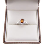 Wit gouden diamanten ring met citrien