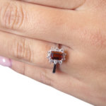 Wit gouden diamanten ring met citrien